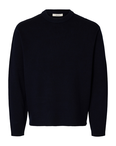 Selected - SLHTeller Relaxed Crew Neck Strik - Sky Captain